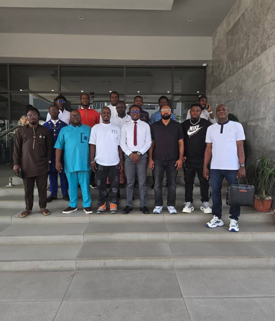 Training participants gathered at the venue entrance in Accra